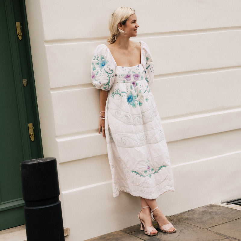 Fayette Midi Dress with Quilted Appliqué by Freya Simonne