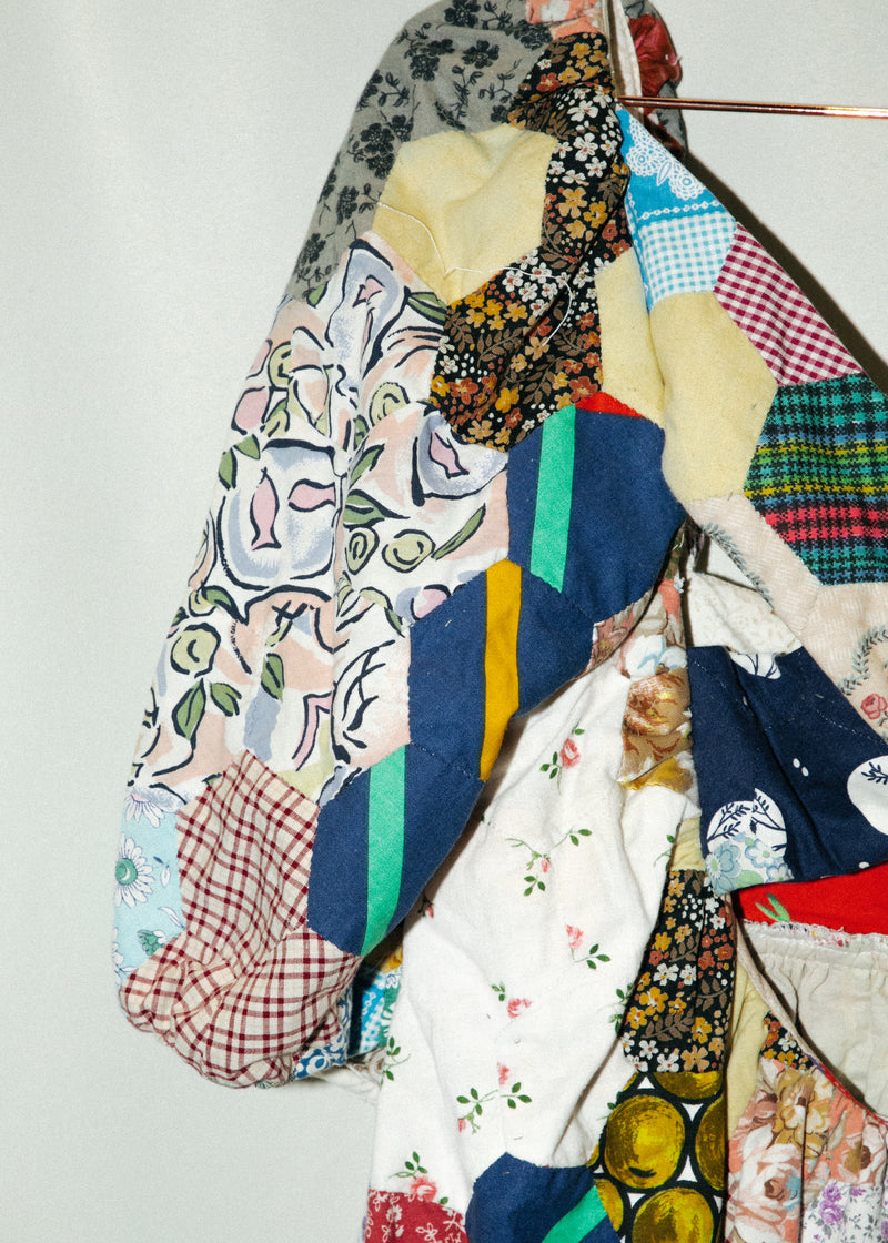 Fayette Mini Dress In Floral Patchwork Bedspread by Freya Simonne