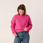 Amy High Neck Cropped Jumper in Pink by Porridge Knitwear