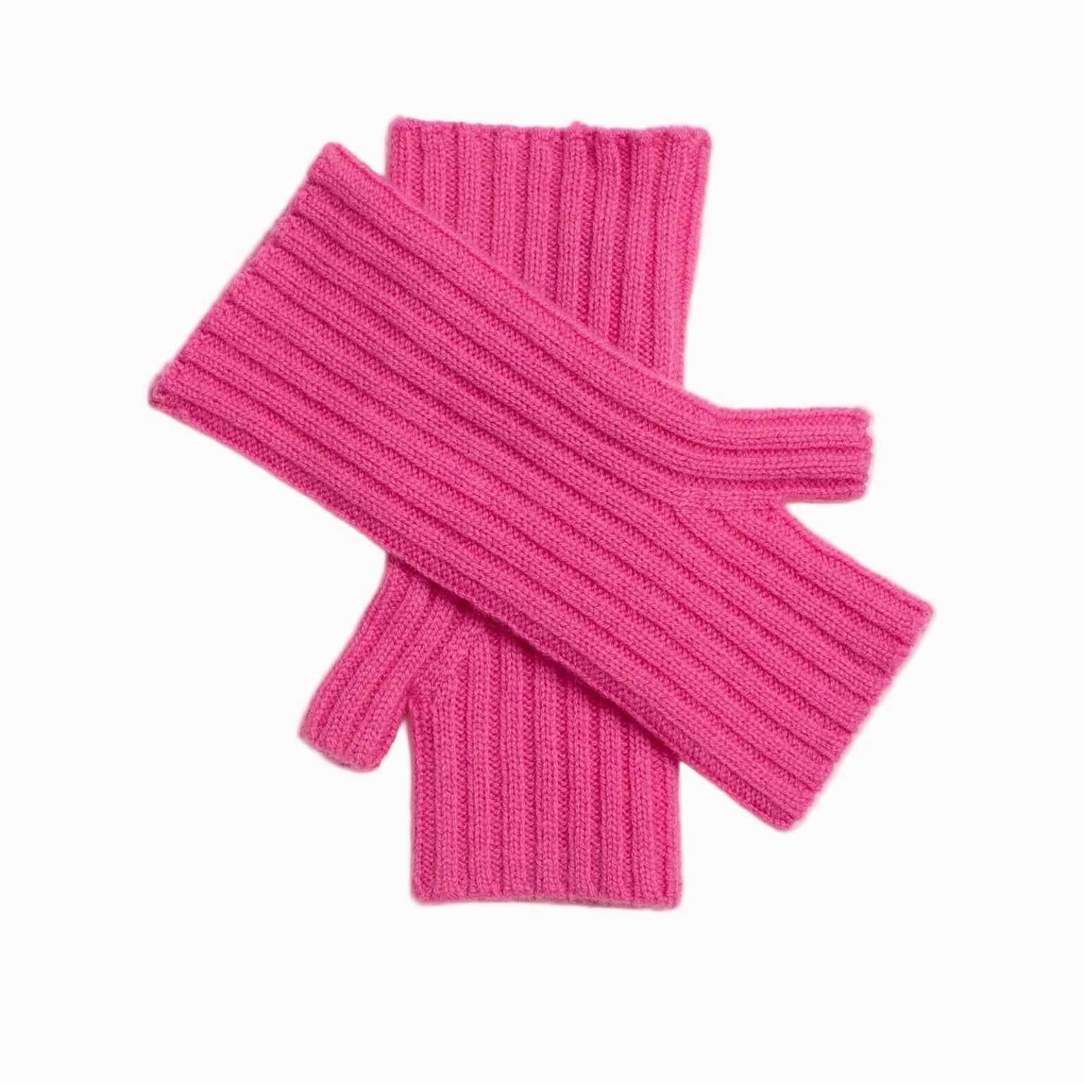 Cashmere Wrist Warmers in Pink by Porridge Knitwear