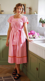 Mexican Kaftan Dress in Pink and Orange by Arifah Studio
