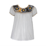 Mexican Blouse in Yellow & Grey by Arifah Studio