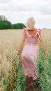 Yasmin Striped Smocked Sundress in Pink by Dilli Grey