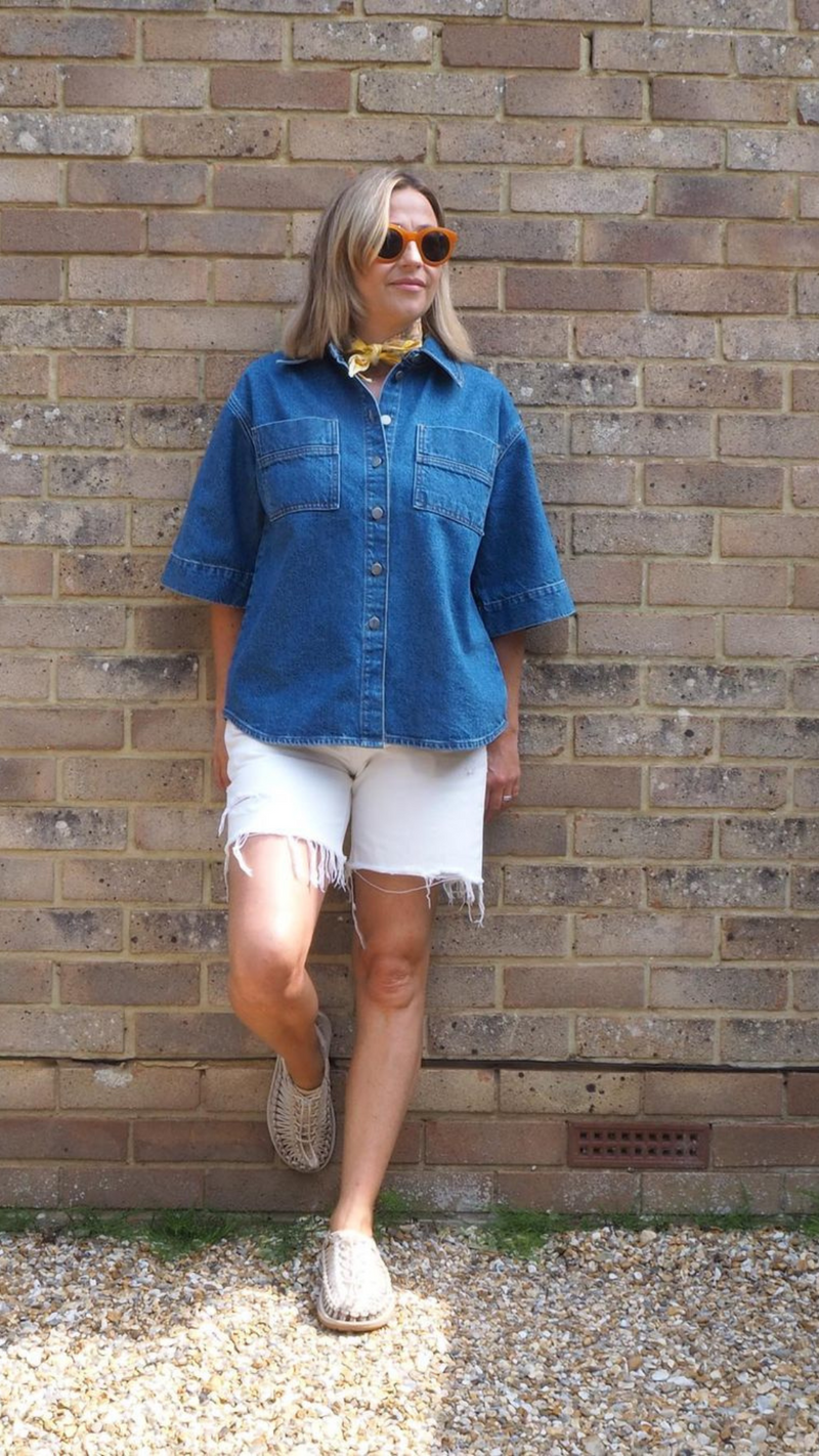 Giana Short Sleeved Denim Shirt by Aligne Percy Langley