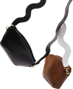 Mini Squiggle Leather Shoulder Strap in Chalk White by LPOL