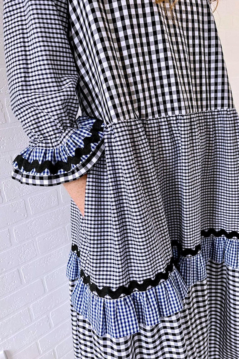 Mixed Check Violet Dress by The Well Worn