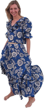 Rosa Blue Floral Skirt by The Well Worn