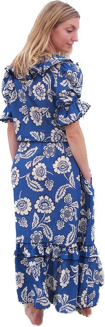 Rosa Blue Floral Skirt by The Well Worn