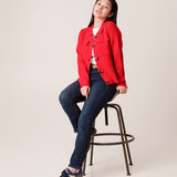 Rebecca Knit Utility Jacket in Red