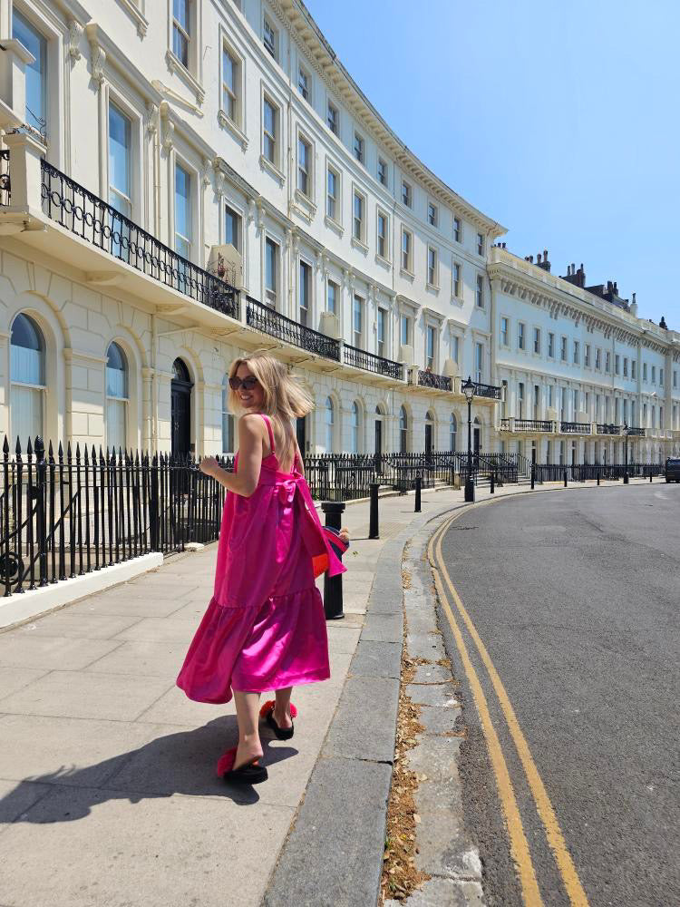 Pink Azelia Midi Dress by Freya Simonne