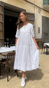 Chikankari-Embroidered Maxi Dress in Jasmine by Dilli Grey
