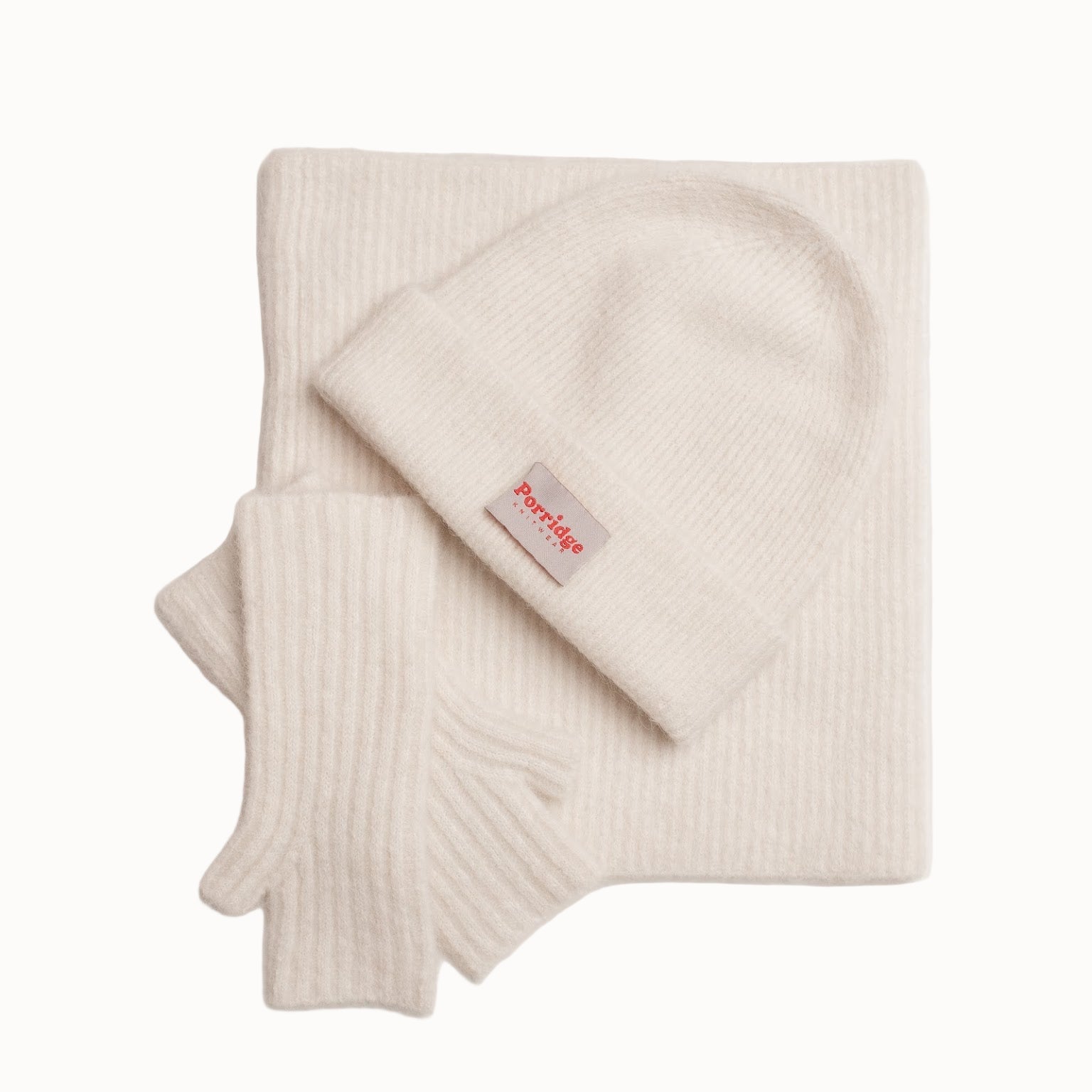 Alpaca Wrist Warmers in White by Porridge Knitwear