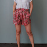 Batik Shorts in Red by Arifah Studio