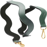 Squiggle Leather Shoulder Strap in Green & Black