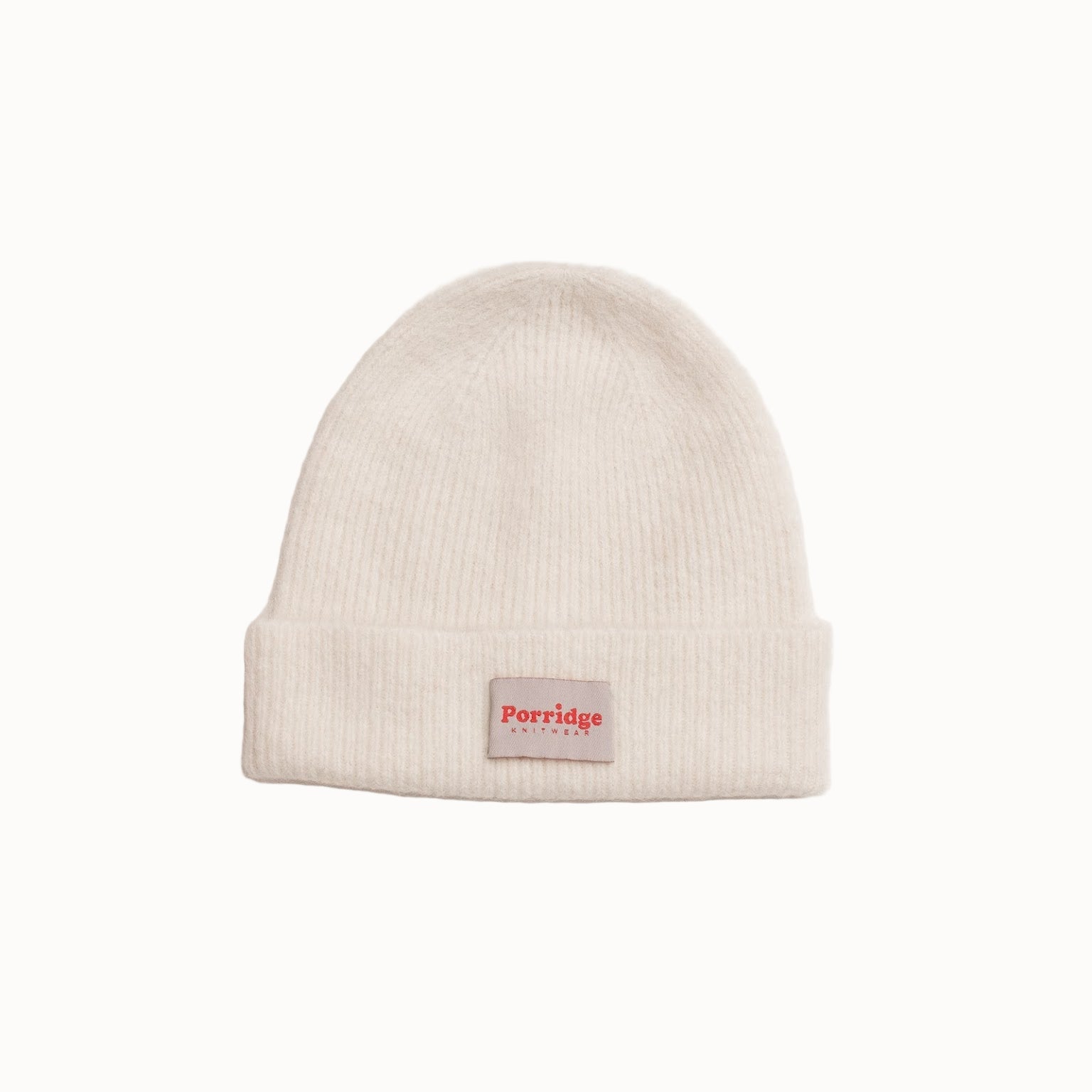 Alpaca Beanie in White by Porridge Knitwear