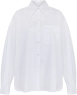 Jocelyn Oversized Barrel Sleeve Shirt in White by Aligne