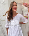 Chikankari-Embroidered Maxi Dress in Jasmine by Dilli Grey
