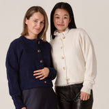 Gerry Alpaca Cropped Cardigan in Inky Blue