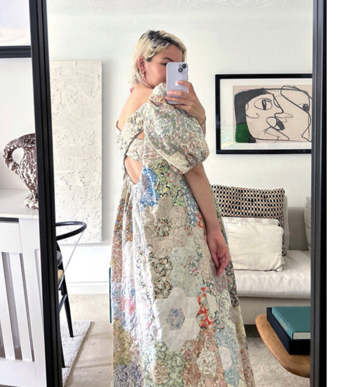 Fayette Midi Dress in Patchwork Floral by Freya Simonne