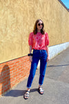 Posey Top in Rose Geo Blooms Print by Katrina & Re
