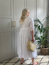 Chikankari-Embroidered Maxi Dress in Jasmine by Dilli Grey