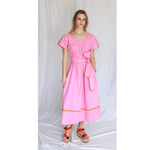 Mexican Kaftan Dress in Pink and Orange by Arifah Studio