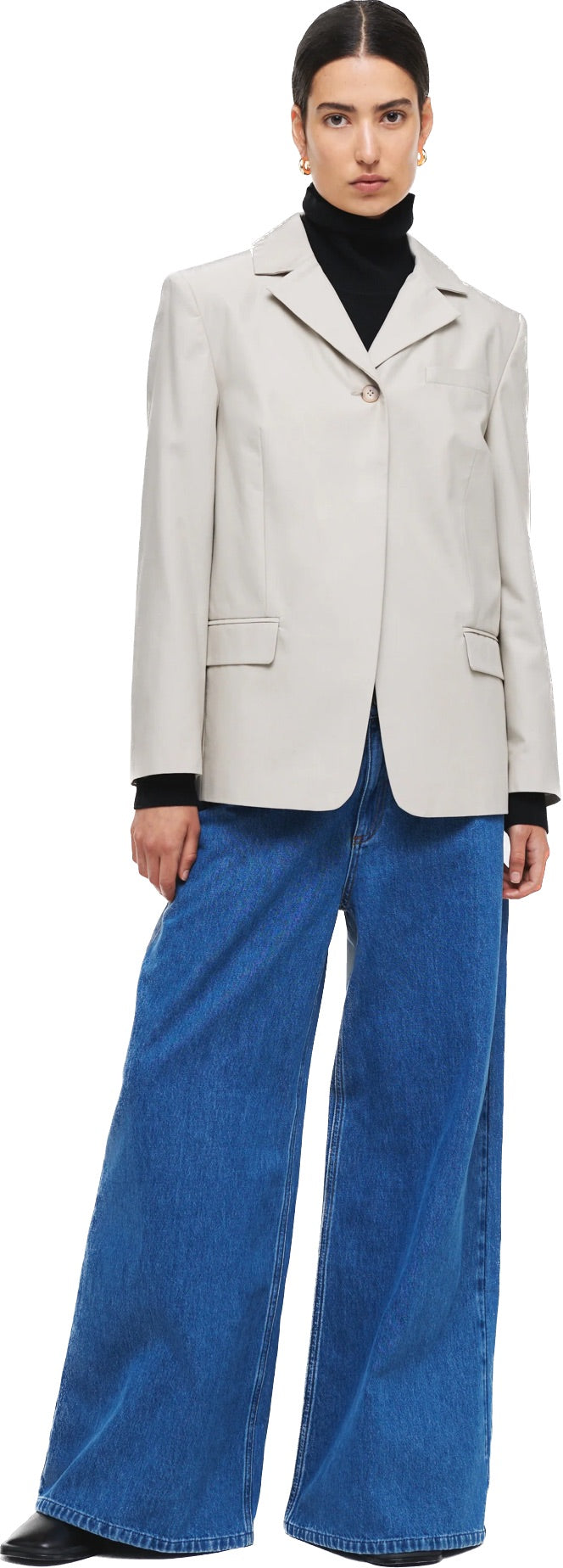 Harrison Boxy Blazer in Chalk by Aligne