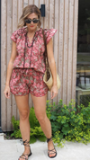 Batik Shorts in Red by Arifah Studio