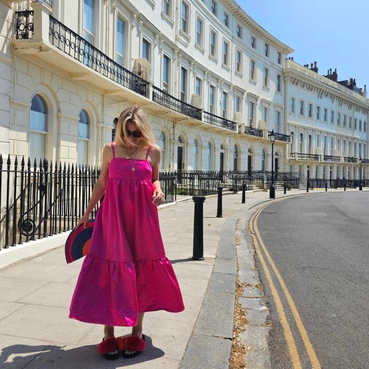 Pink Azelia Midi Dress by Freya Simonne