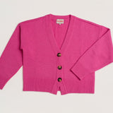 Lucy V-Neck Cropped Cardigan in Pink