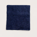 Alpaca wool snood in inky blue showing soft cosy texture