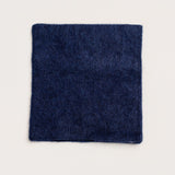 Alpaca wool snood in inky blue showing soft cosy texture
