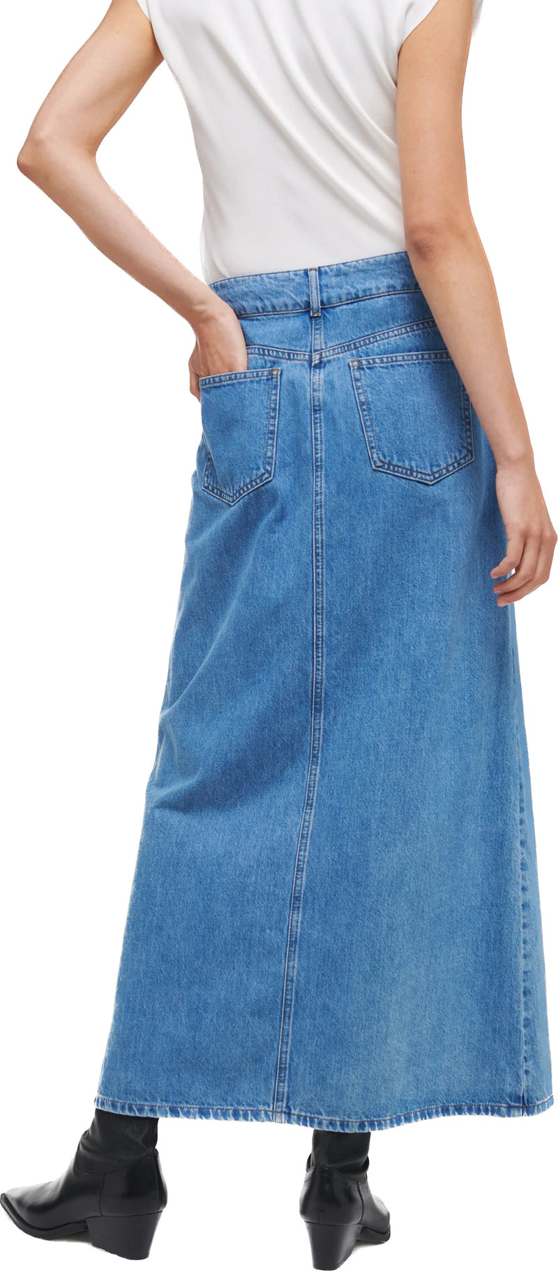 Justine Maxi Light Wash Denim Skirt by Aligne