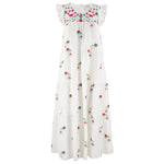 Nicoletta Embroidered Dress In Jasmine by Dilli Grey