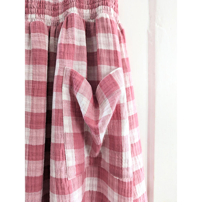 Wren Skirt in Pink Check by Clary and Peg