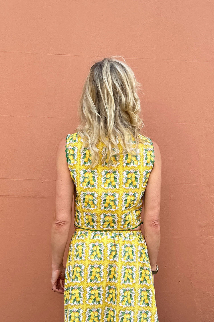 Havana Top in Lemon Print by The Well Worn