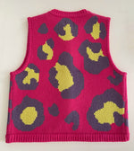 Leopard print gilet pink mix by Slow Love