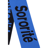 Liberté, Egalité, Sororité® Lambswool Feminist Slogan Scarf in Klein & Navy Scarves Black & Beech
