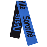 Liberté, Egalité, Sororité® Lambswool Feminist Slogan Scarf in Klein & Navy Scarves Black & Beech