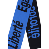 Liberté, Egalité, Sororité® Lambswool Feminist Slogan Scarf in Klein & Navy Scarves Black & Beech