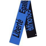 Liberté, Egalité, Sororité® Lambswool Feminist Slogan Scarf in Klein & Navy Scarves Black & Beech