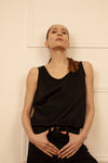 Luxury Silk Satin Tank Top in Black by Lora Gene