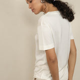 Ivory Luxe Silk Knitted T-Shirt