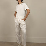 Ivory Luxe Silk Knitted T-Shirt