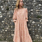 Sustainable style – The Grace Dress in Confetti Print, crafted from 100% deadstock cotton and designed for timeless wear.