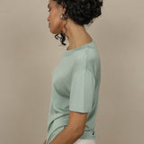 Mint Luxe Silk Knitted T-Shirt
