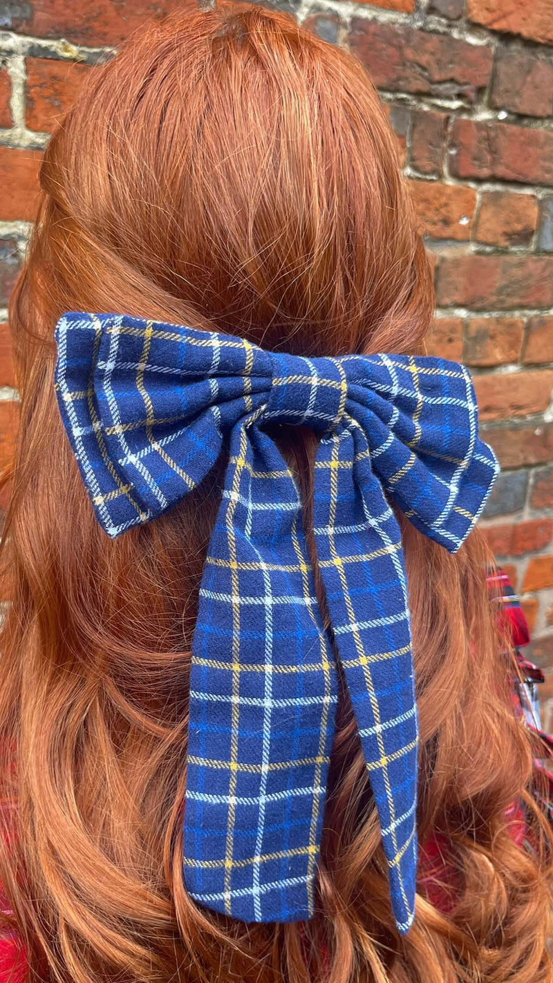 The Holly Bow in Blue Tartan by The Well Worn