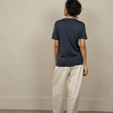 Onyx Luxe Silk Knitted T-Shirt