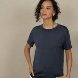 Onyx Luxe Silk Knitted T-Shirt