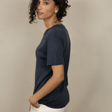 Onyx Luxe Silk Knitted T-Shirt